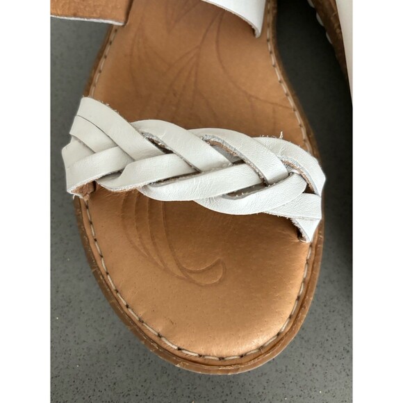 BORN MORENA WHITE LEATHER SLIDES SANDALS SZ 7M BRAIDED SLIP ON CASUAL RETAIL $99 - Picture 12 of 12